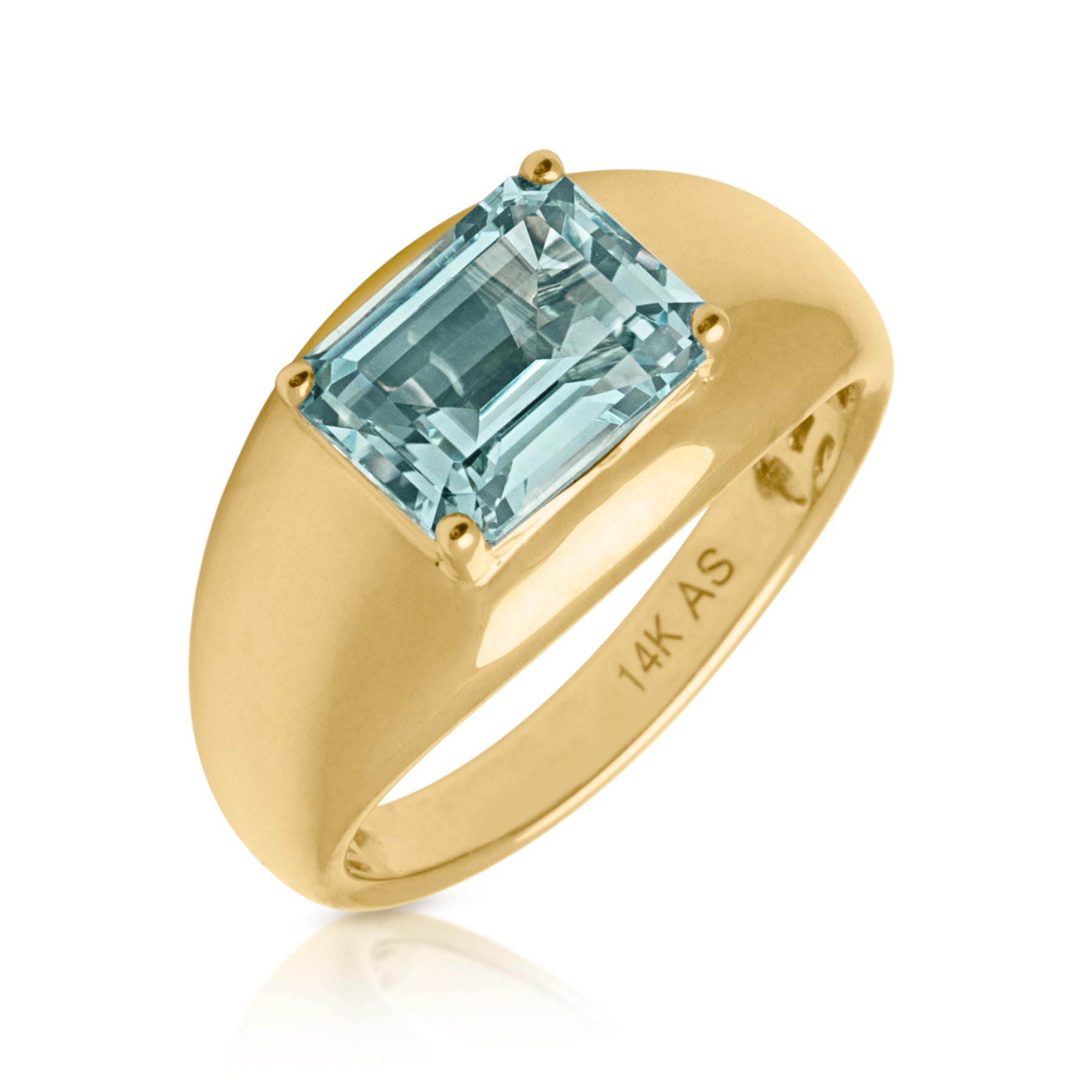 14KT Yellow Gold Blue Topaz Spritz Aperitif Ring