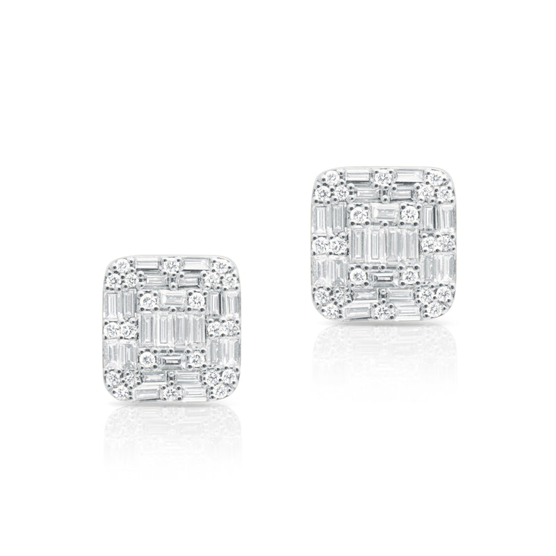 14KT White Gold Baguette Diamond Nina Earrings – Anne Sisteron