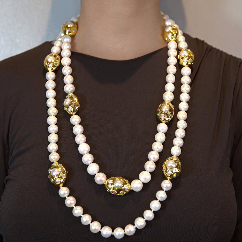 White Pearl Seraphina Long Necklace