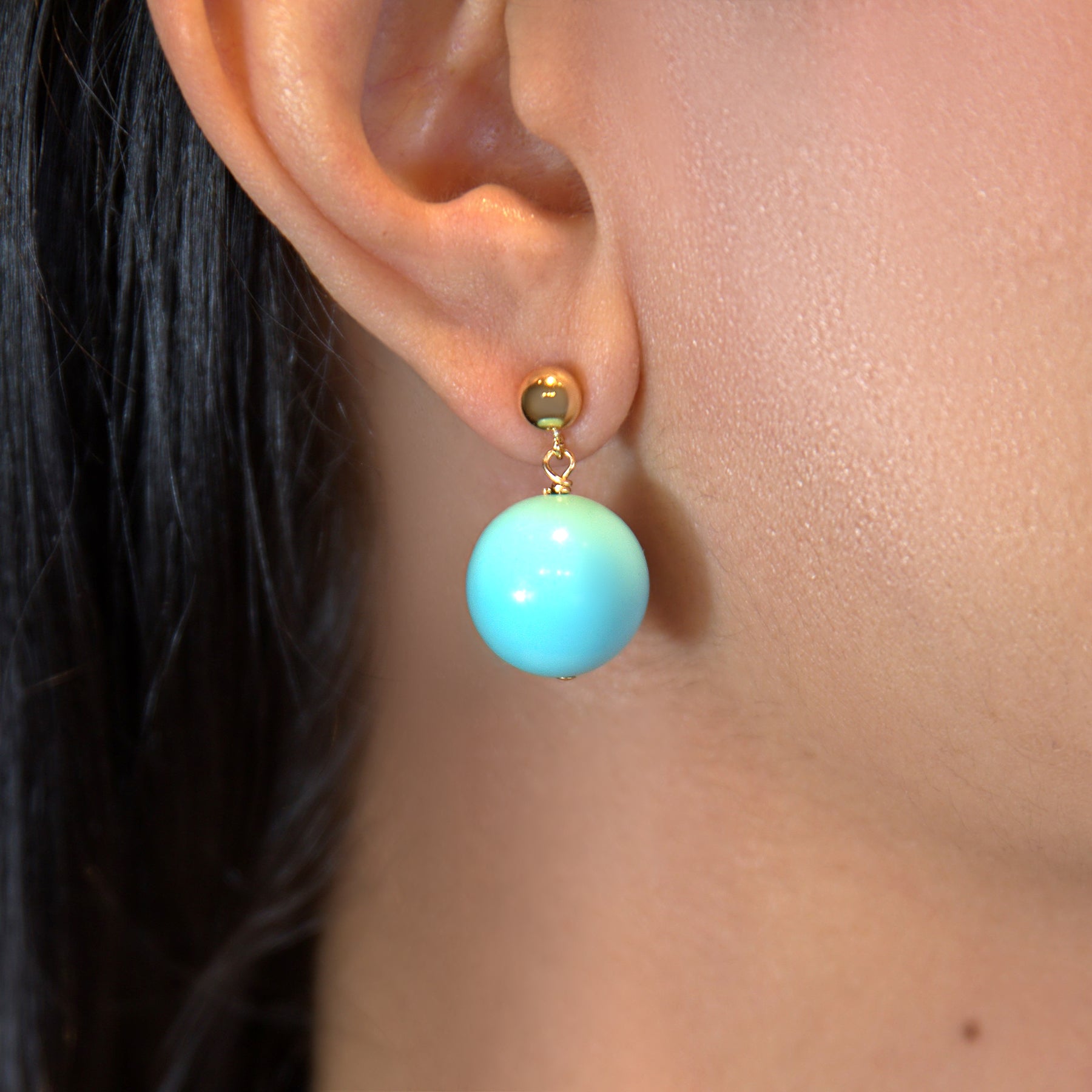 Large Persian Blue Drop Earrings