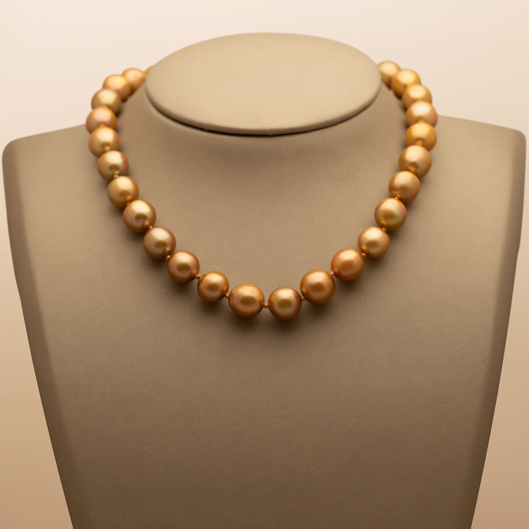 Gold Baroque Pearl Necklace