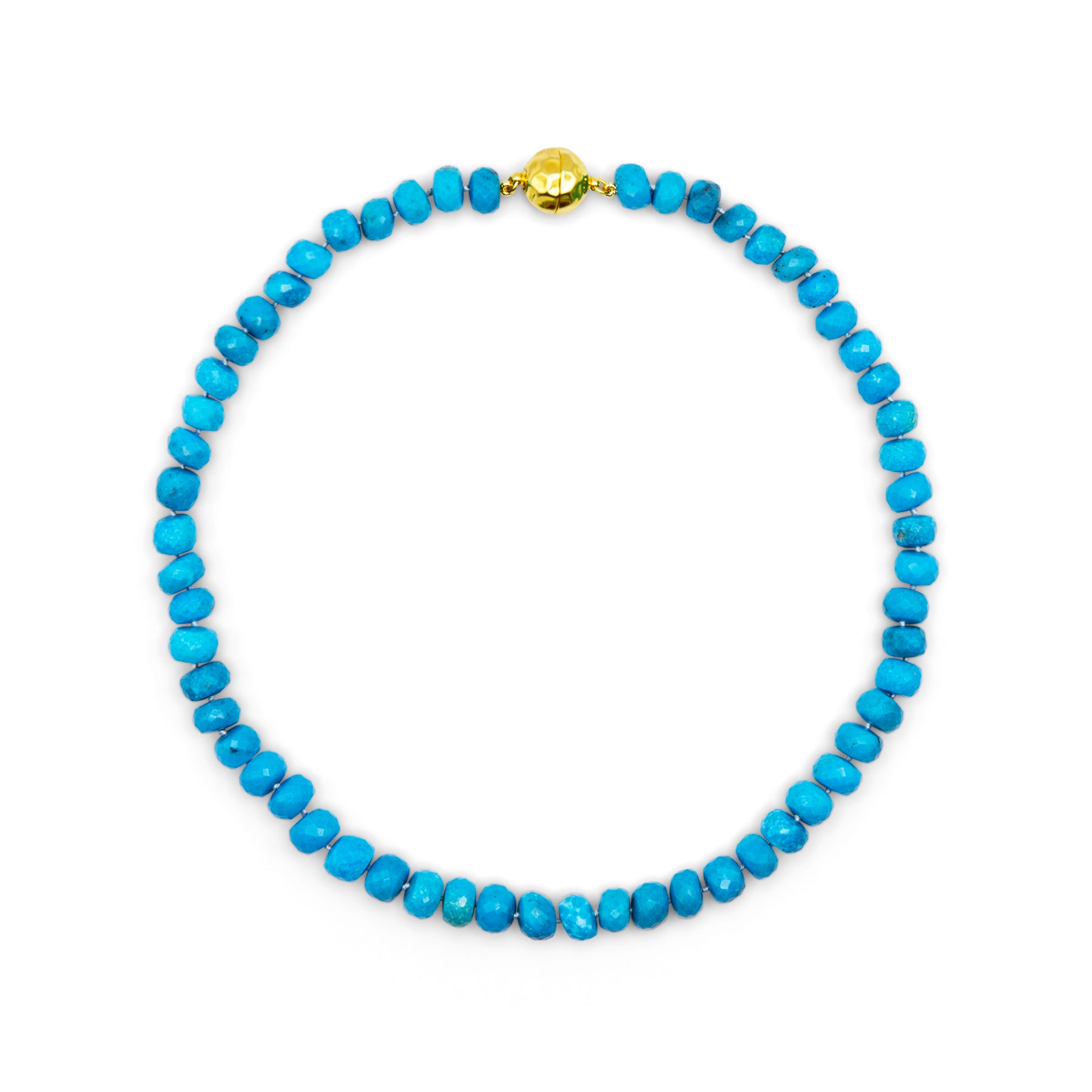 Faceted Turquoise Rondelle Necklace