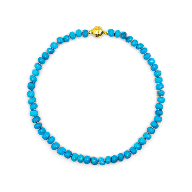 Faceted Turquoise Rondelle Necklace