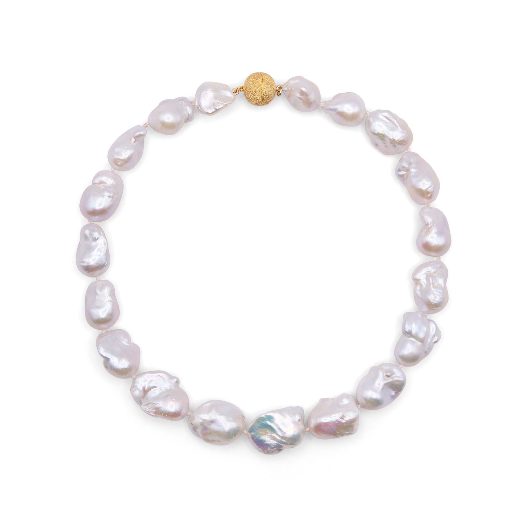 Large White Baroque Freshwater Pearl Necklace
