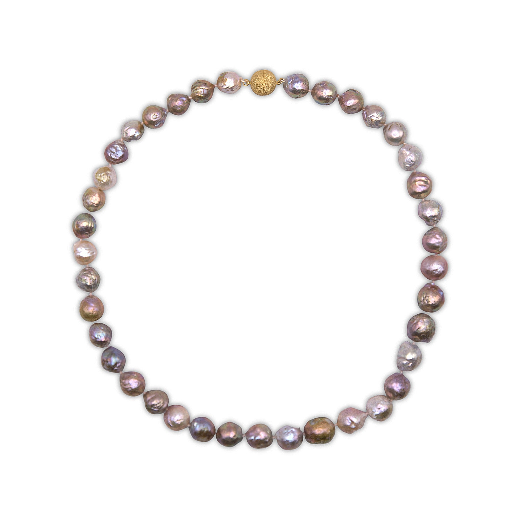 Medium Gold & Pink Baroque  Freshwater Pearl Necklace
