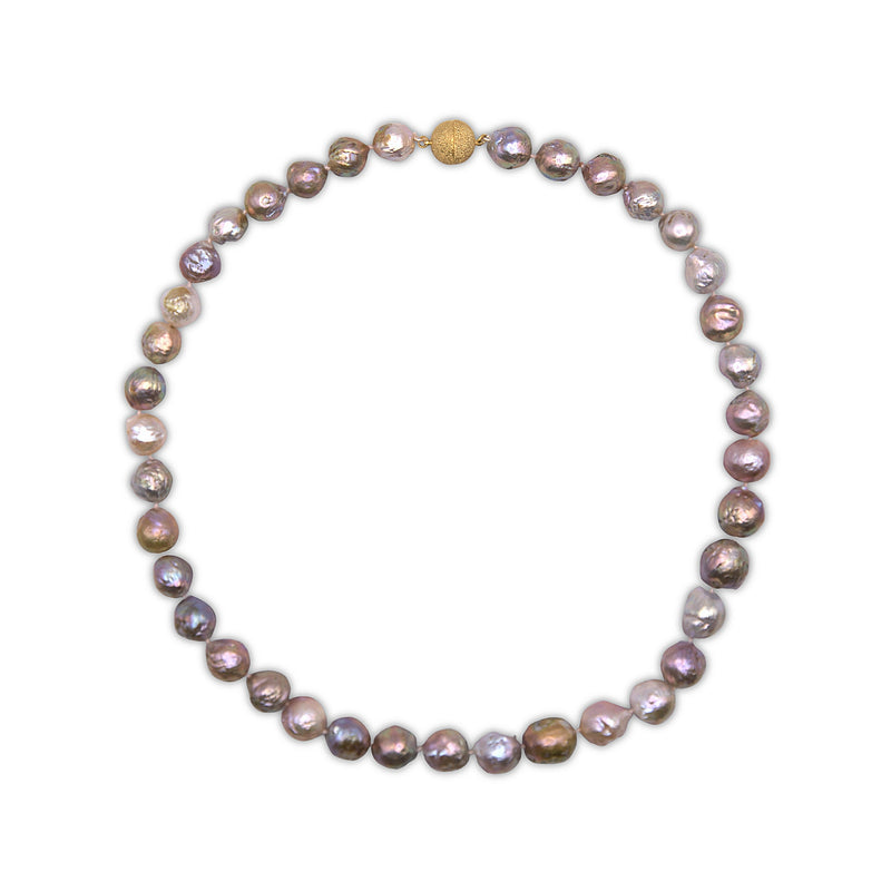 Medium Gold & Pink Baroque  Freshwater Pearl Necklace