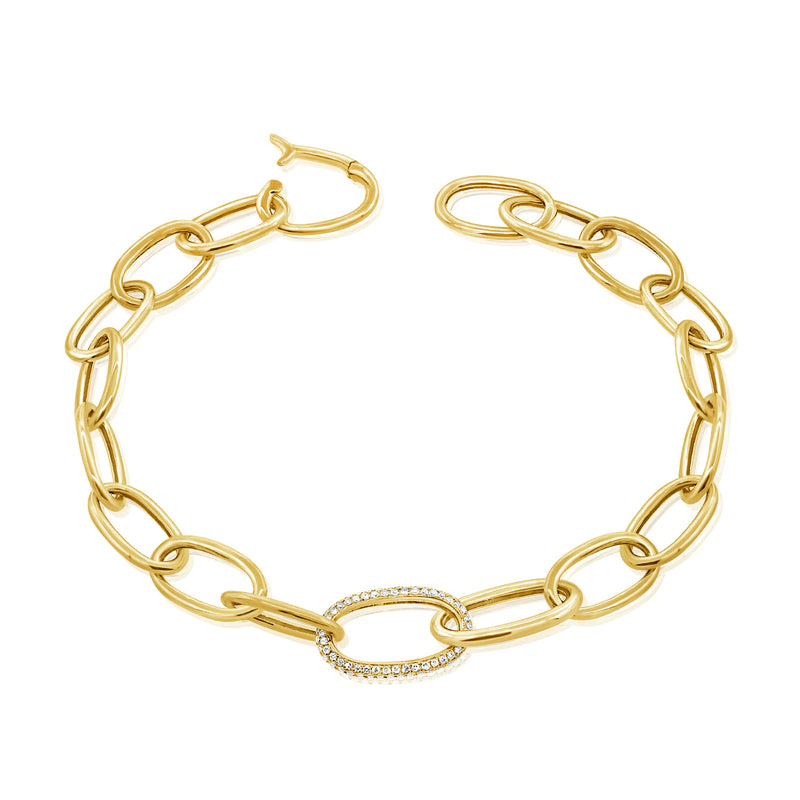 14KT Yellow Gold Diamond Justine Chain Link Bracelet