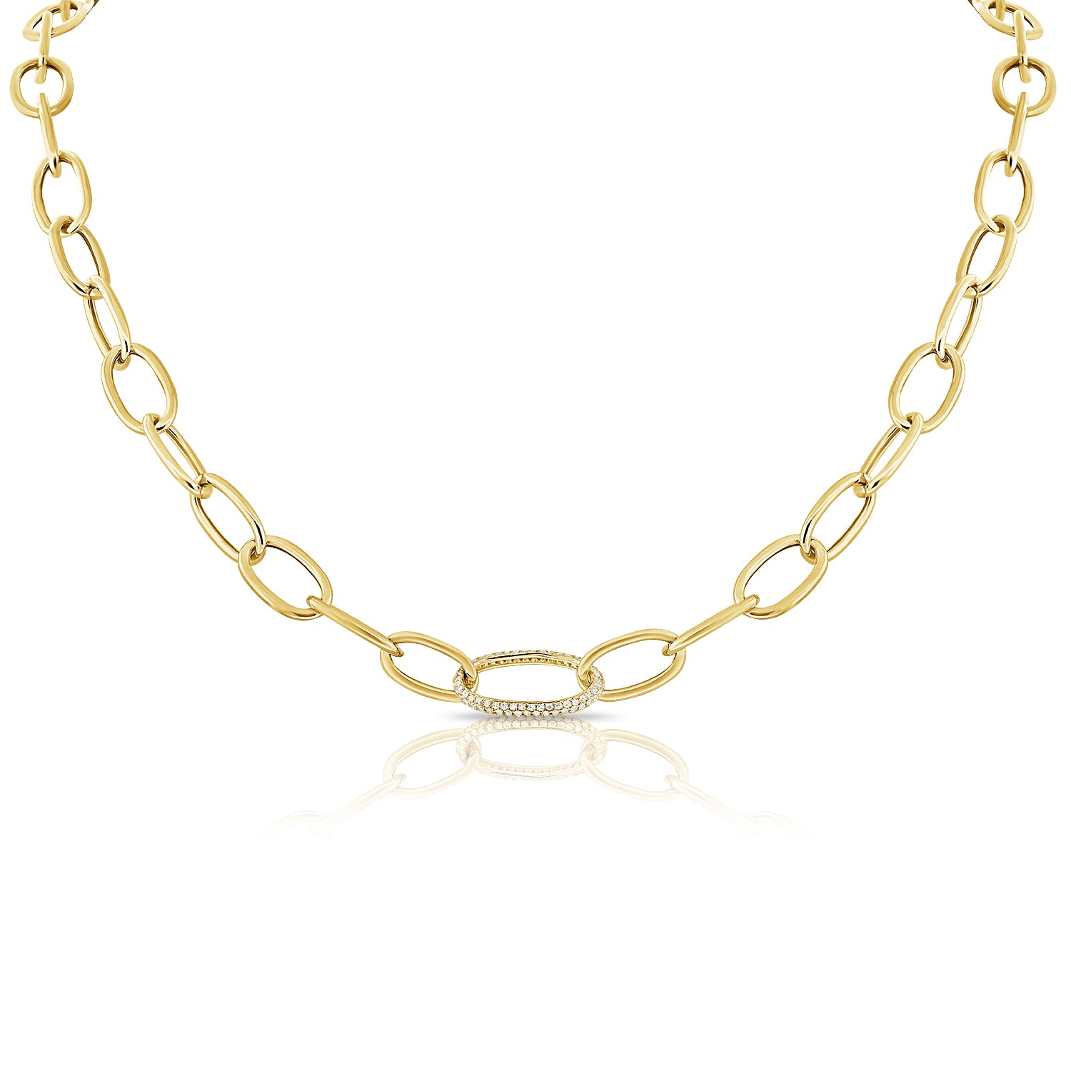 14KT Yellow Gold Diamond Chain Link Justine Necklace