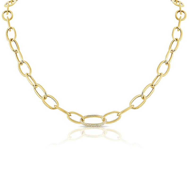 14KT Yellow Gold Diamond Chain Link Justine Necklace