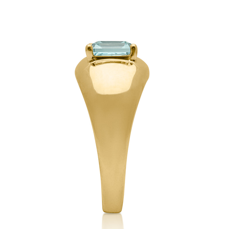 14KT Yellow Gold Blue Topaz Spritz Aperitif Ring side angle