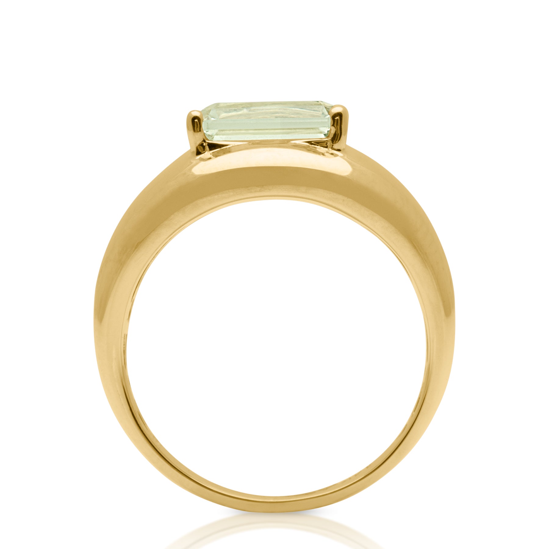 14KT Yellow Gold Green Amethyst Margarita Aperitif Ring side angle