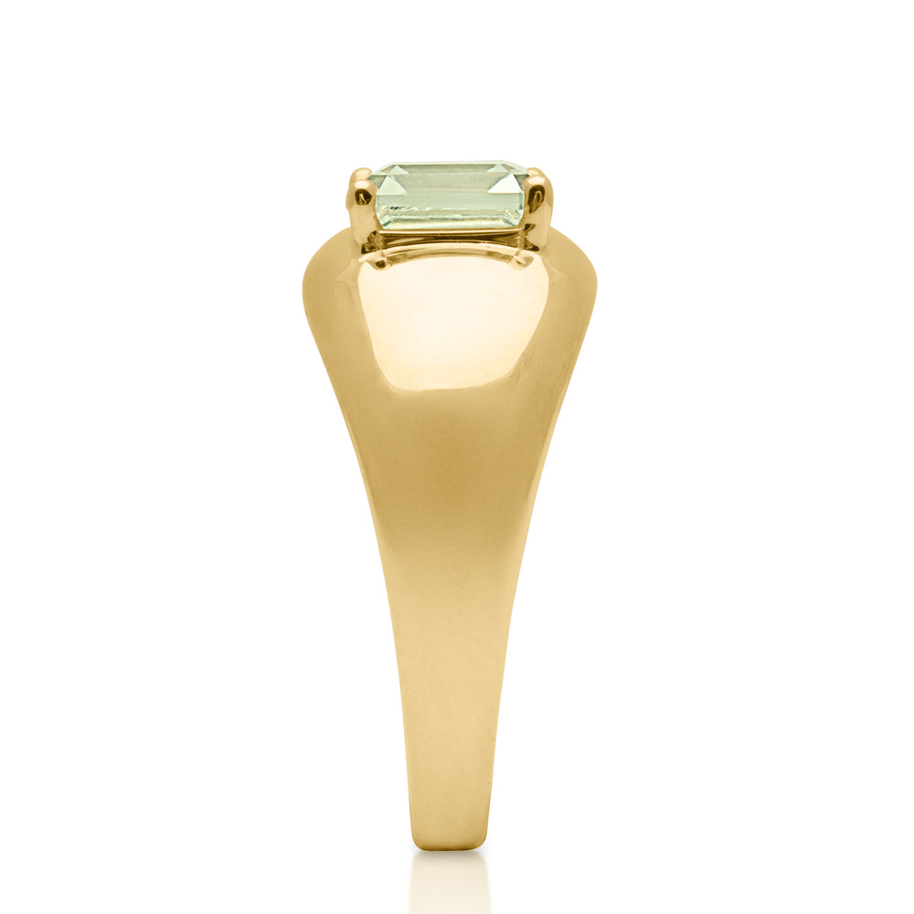 14KT Yellow Gold Green Amethyst Margarita Aperitif Ring side angle