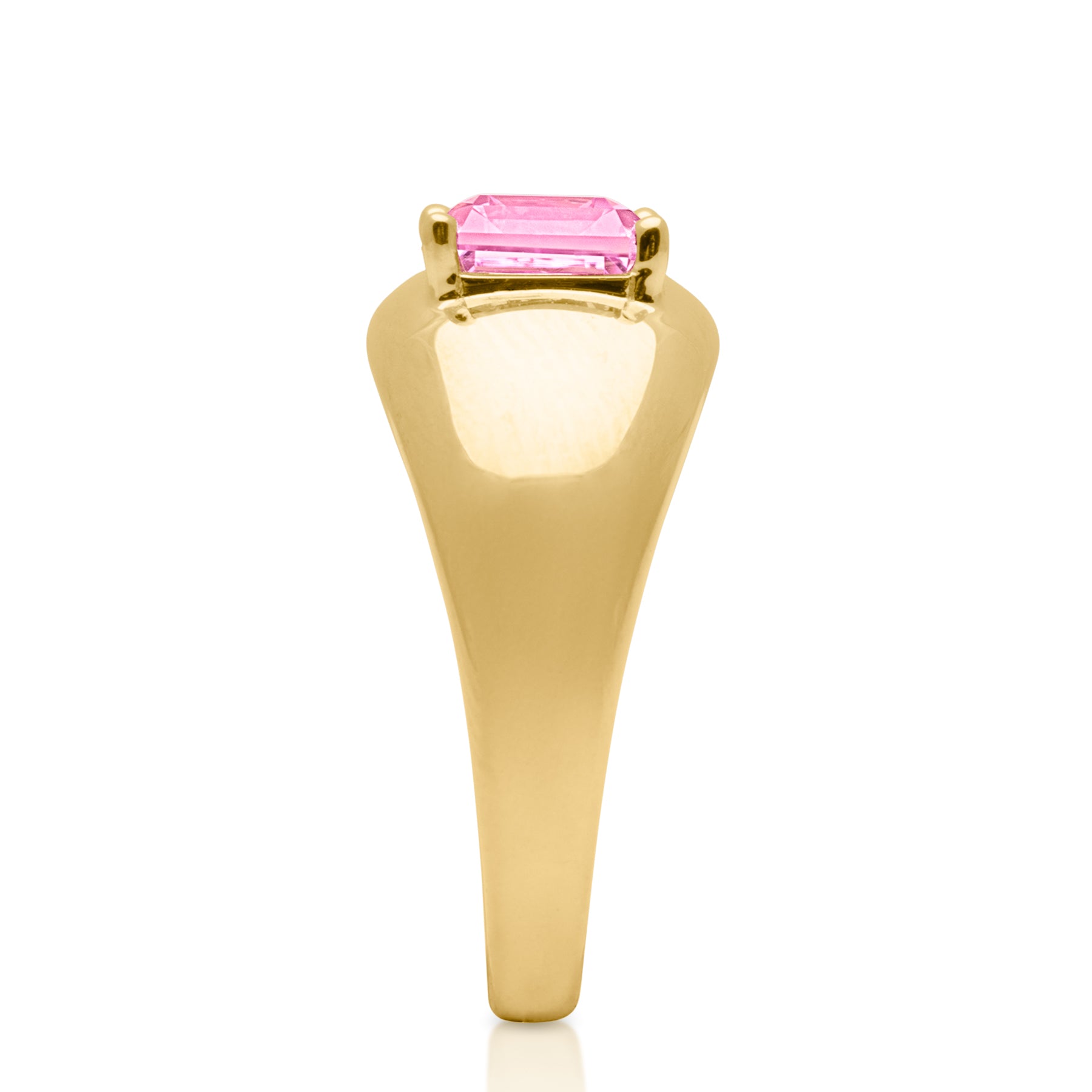 14KT Yellow Gold Pink Topaz Paloma Aperitif Ring side angle