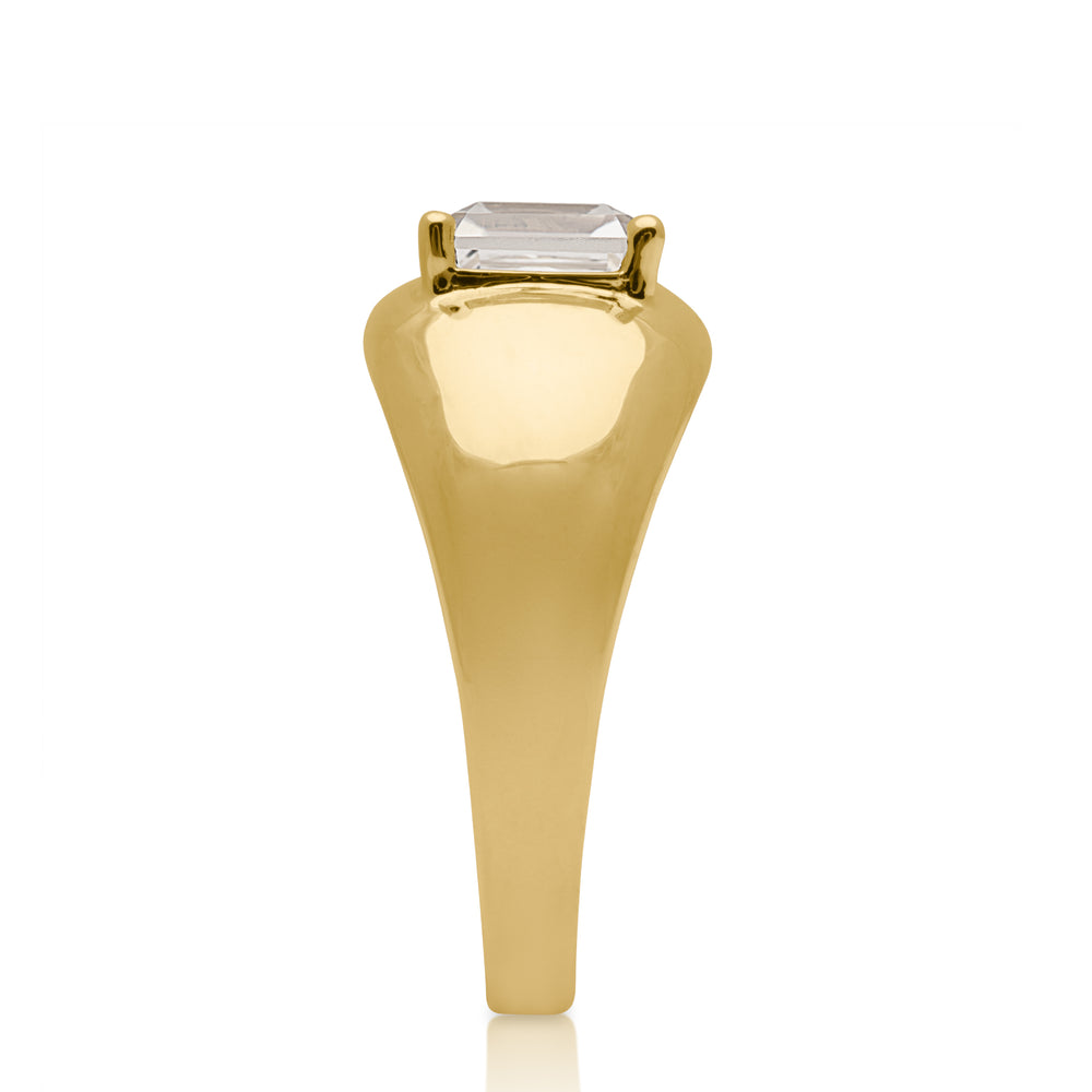 14KT Yellow Gold Topaz Martini Aperitif Ring side angle