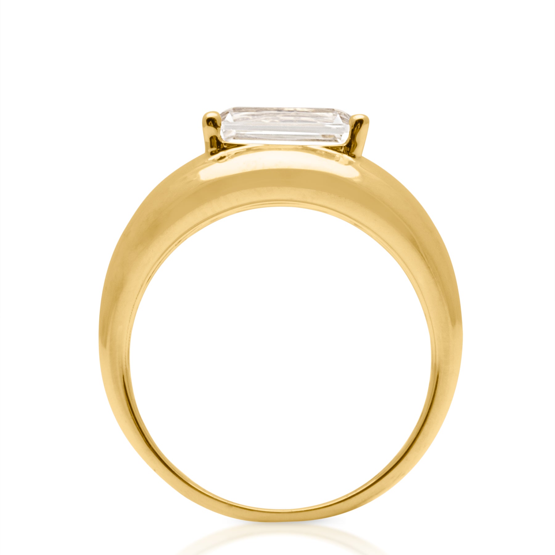 14KT Yellow Gold Topaz Martini Aperitif Ring side angle