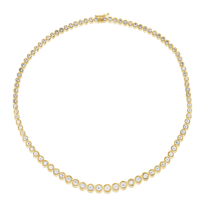 14KT Yellow Gold Diamond Graduated Tennis Necklace