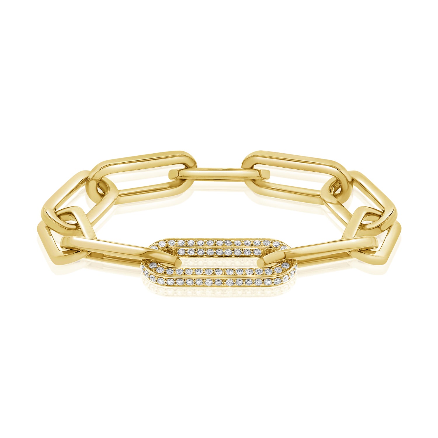 14KT Yellow Gold Diamond Cassandra Chain Link Bracelet