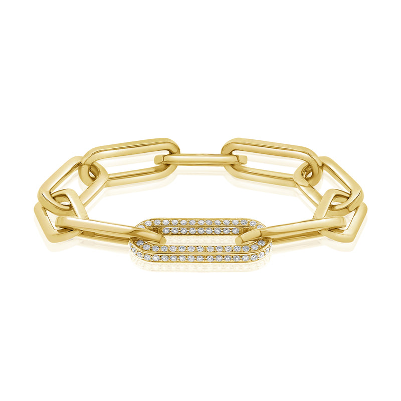 14KT Yellow Gold Diamond Cassandra Chain Link Bracelet