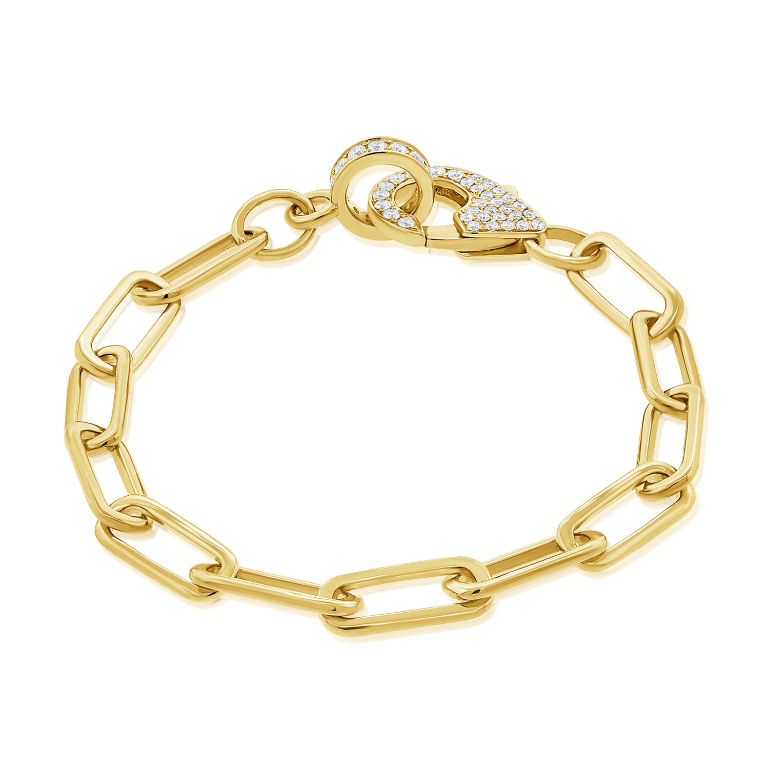 14KT Yellow Gold Diamond Presley Chain Link Bracelet