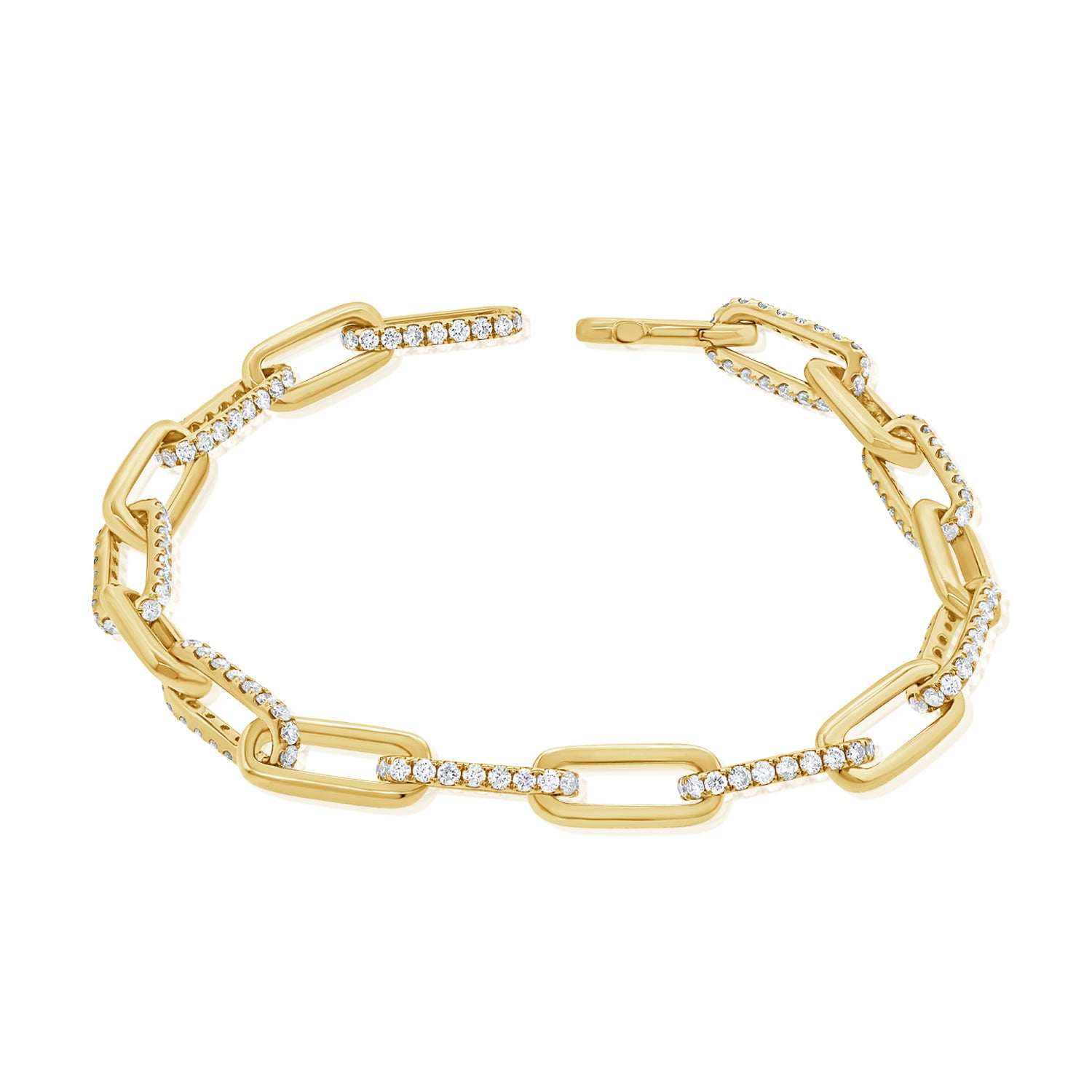 14KT Yellow Gold Diamond Marlowe Chain Link Bracelet