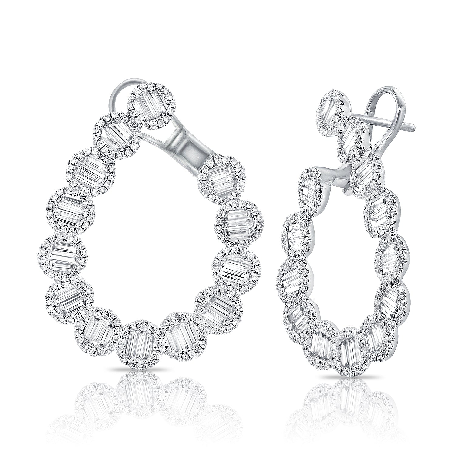 14KT White Gold Baguette Diamond Miranda Earrings