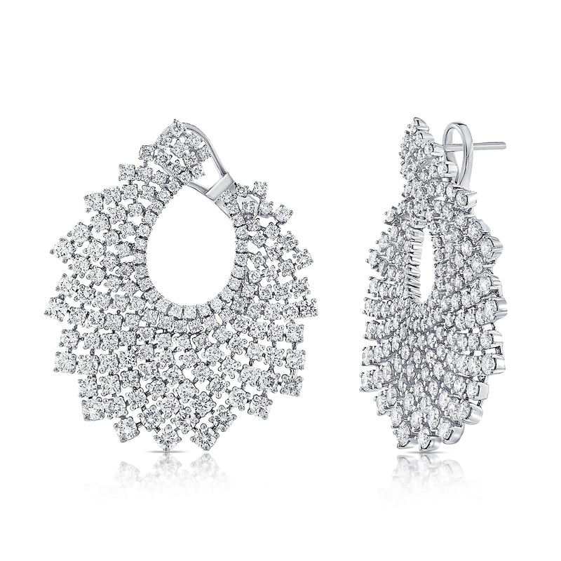 14KT White Gold Diamond Elizabeth Earrings