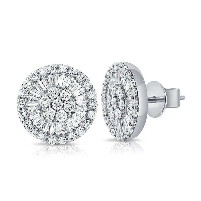 14KT White Gold Baguette Diamond Gwen Stud Earrings