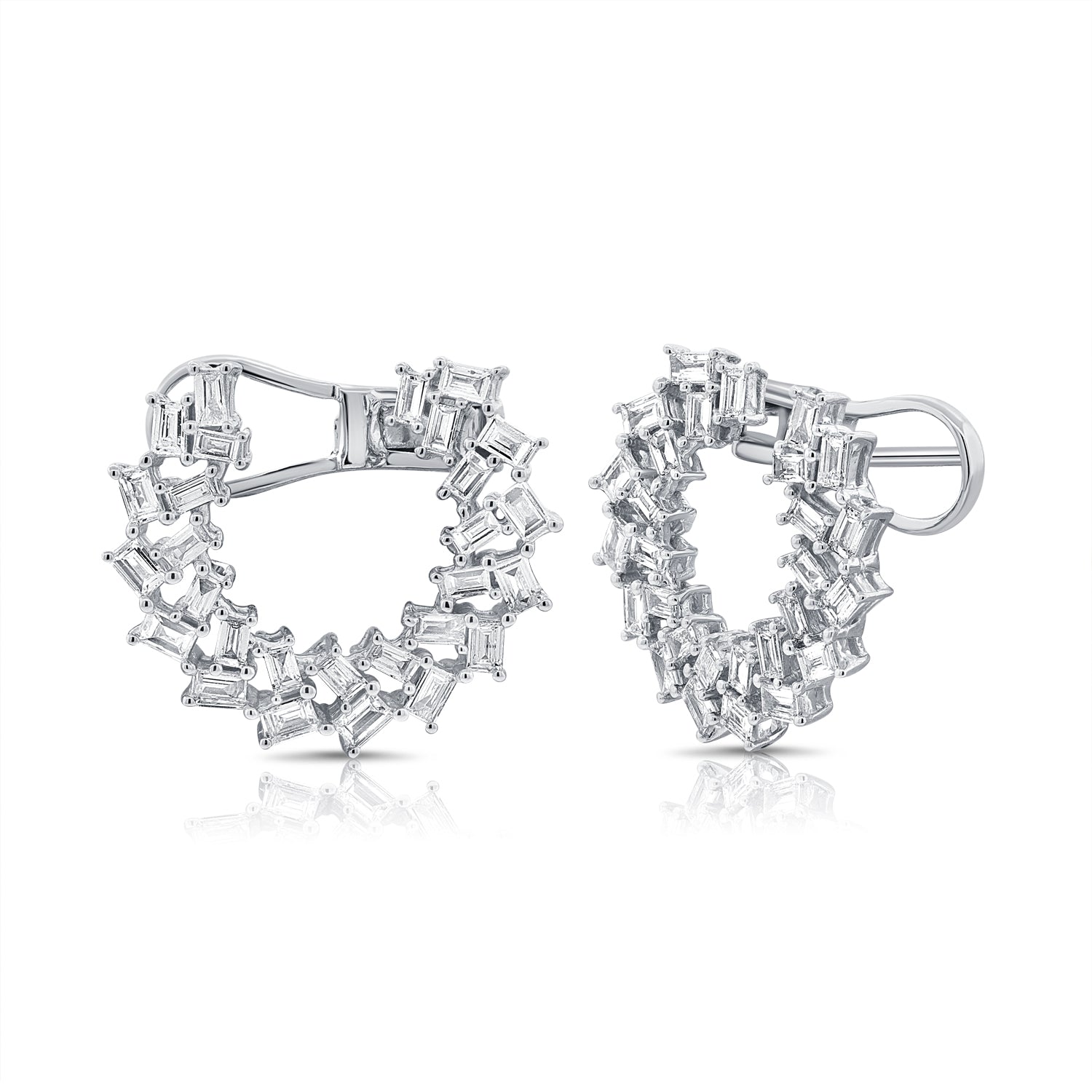 14KT White Gold Baguette Diamond Blair Earrings