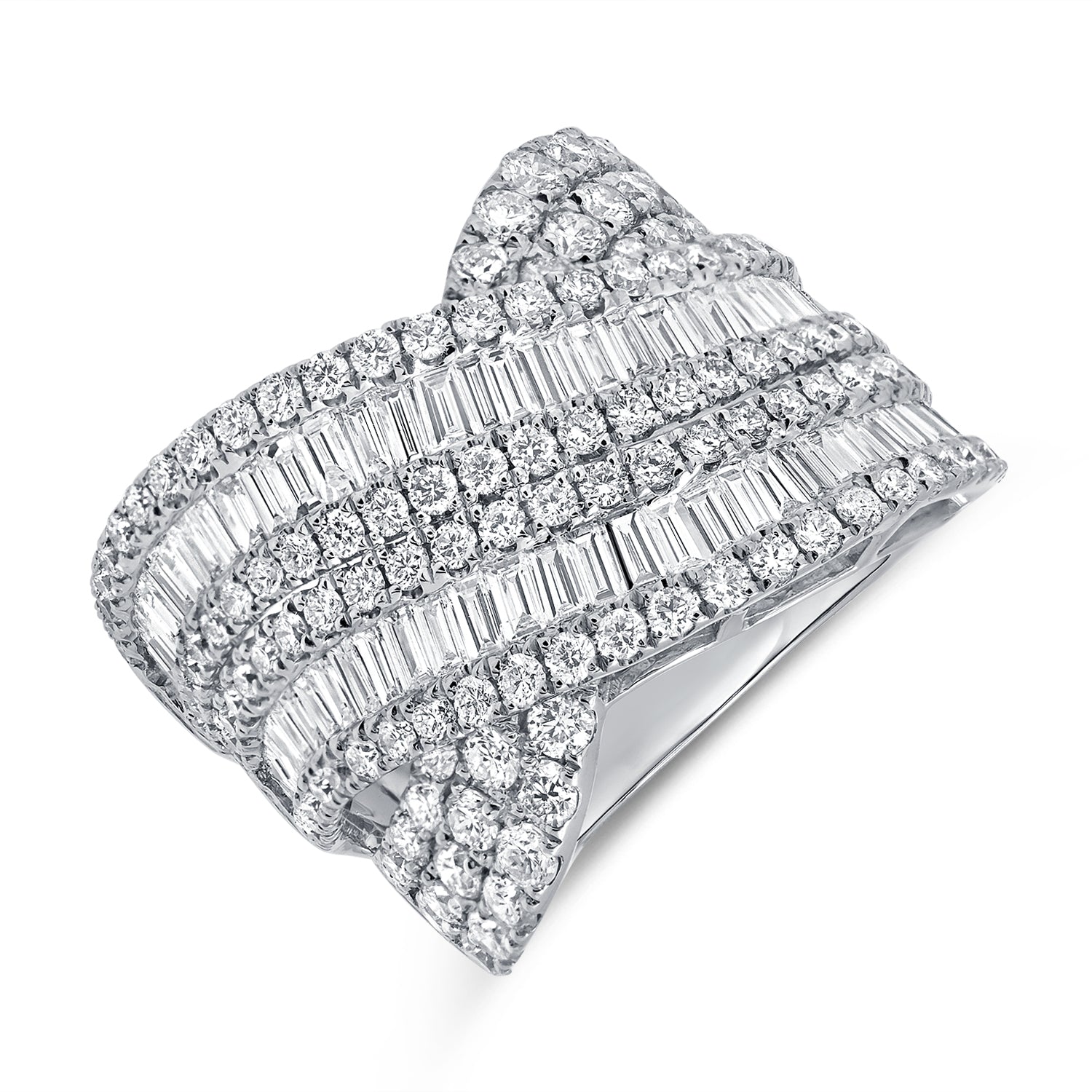 14KT White Gold Baguette Diamond Elvina Ring