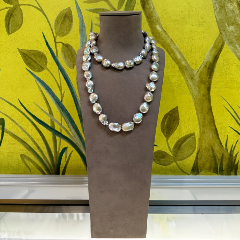 Grey Baroque Pearl Necklace