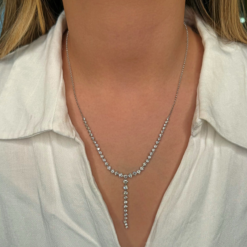 14KT White Gold Diamond Hermione Lariat Necklace