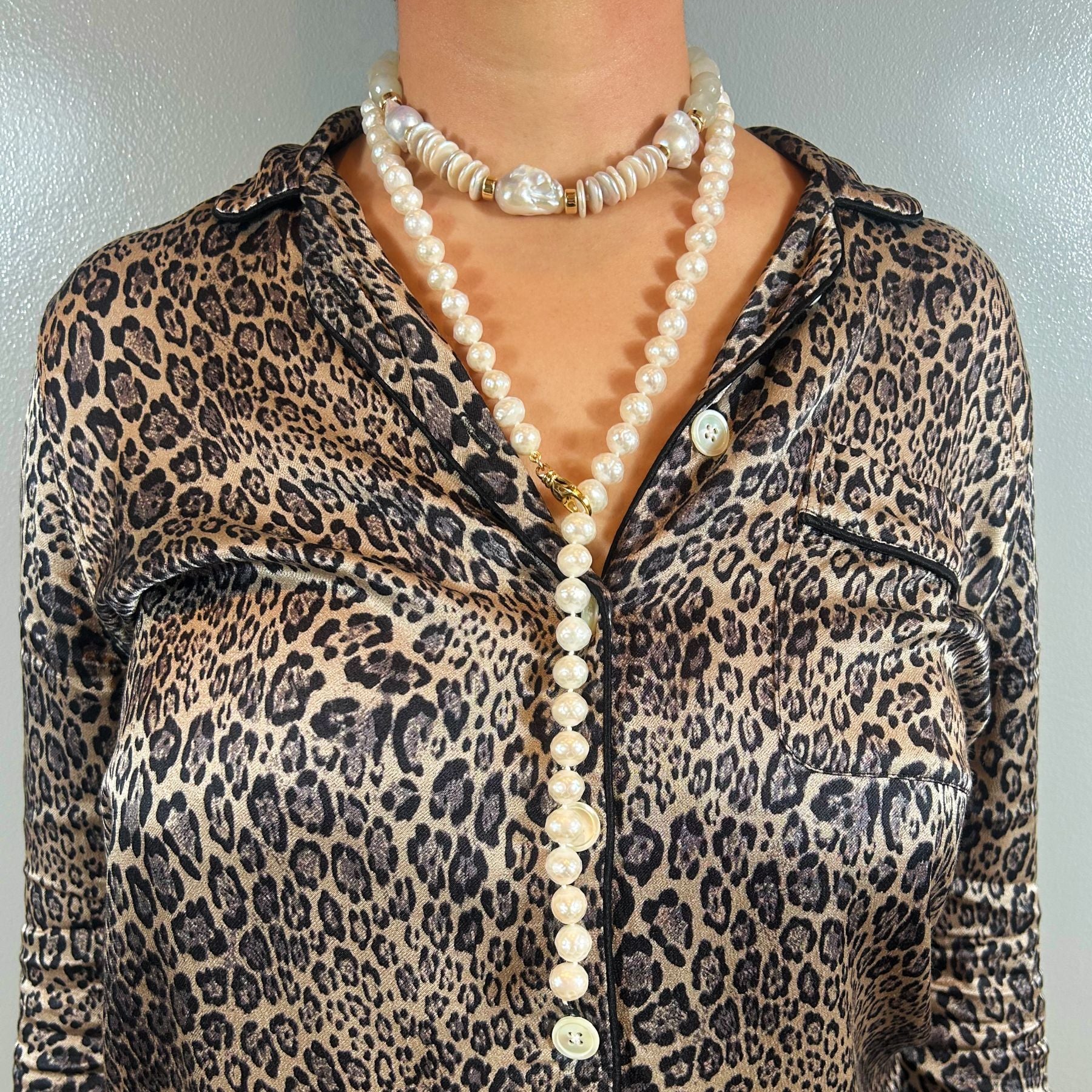 White Coin Pearl Baroque Pearl Moonstone Kristin Necklace