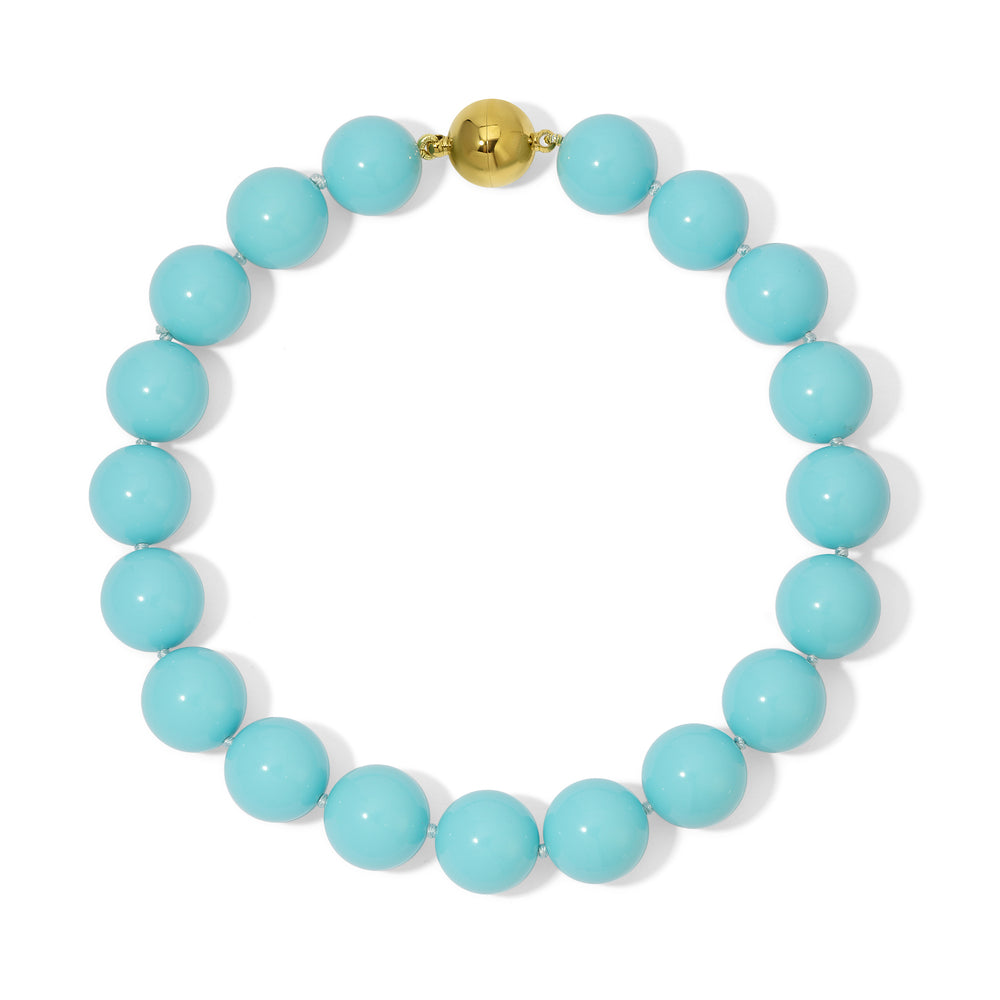 18mm Persian Blue Necklace 15.5 inches