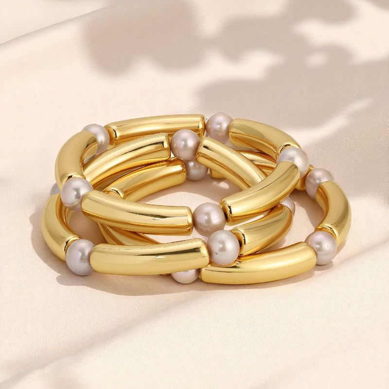 Cabo Bracelets - Gold bracelets with pearls