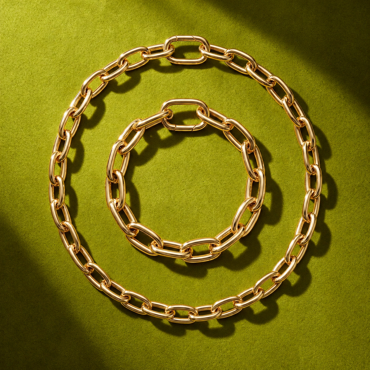 Milano gold chain bracelet and necklace