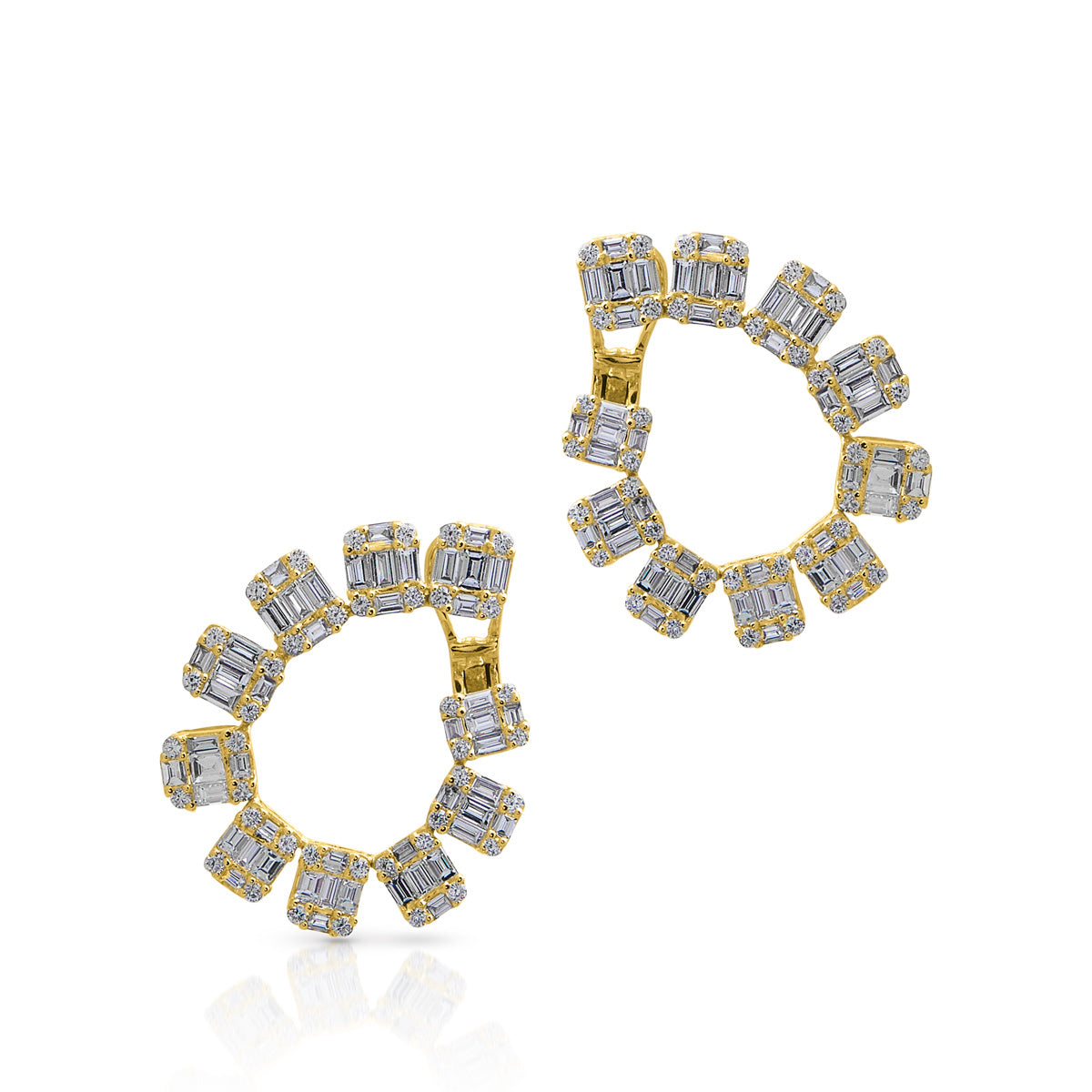 14KT Yellow Gold Baguette Diamond Marcela Earrings