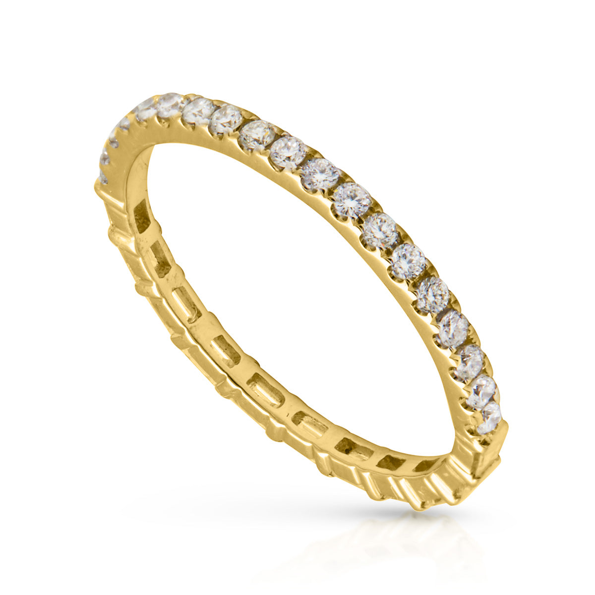 14KT Yellow Gold Half Baguette Diamond Eternity Ring – Anne Sisteron