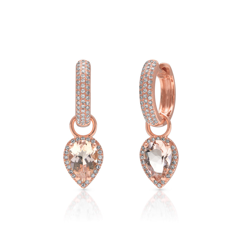 18KT Rose Gold Morganite Diamond Brooklyn Earrings