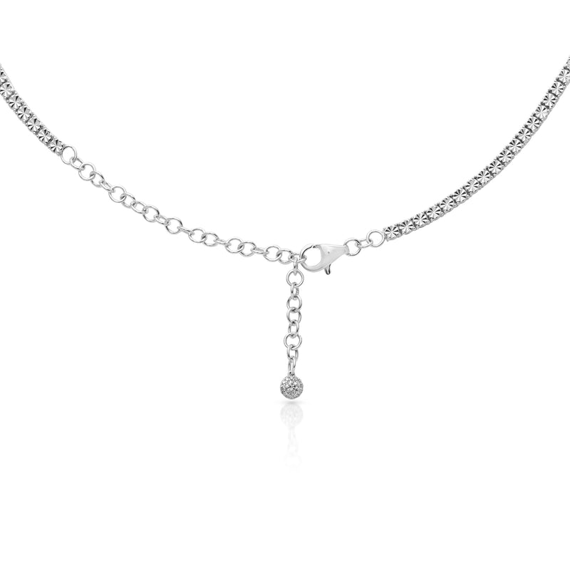14KT White Gold Diamond Large Bella Tennis Necklace