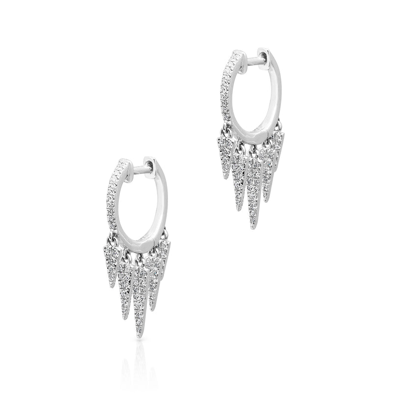 14KT White Gold Diamond Luxe Sistine Spike Earrings