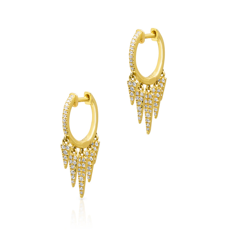 14KT Yellow Gold Diamond Luxe Sistine Spike Earrings