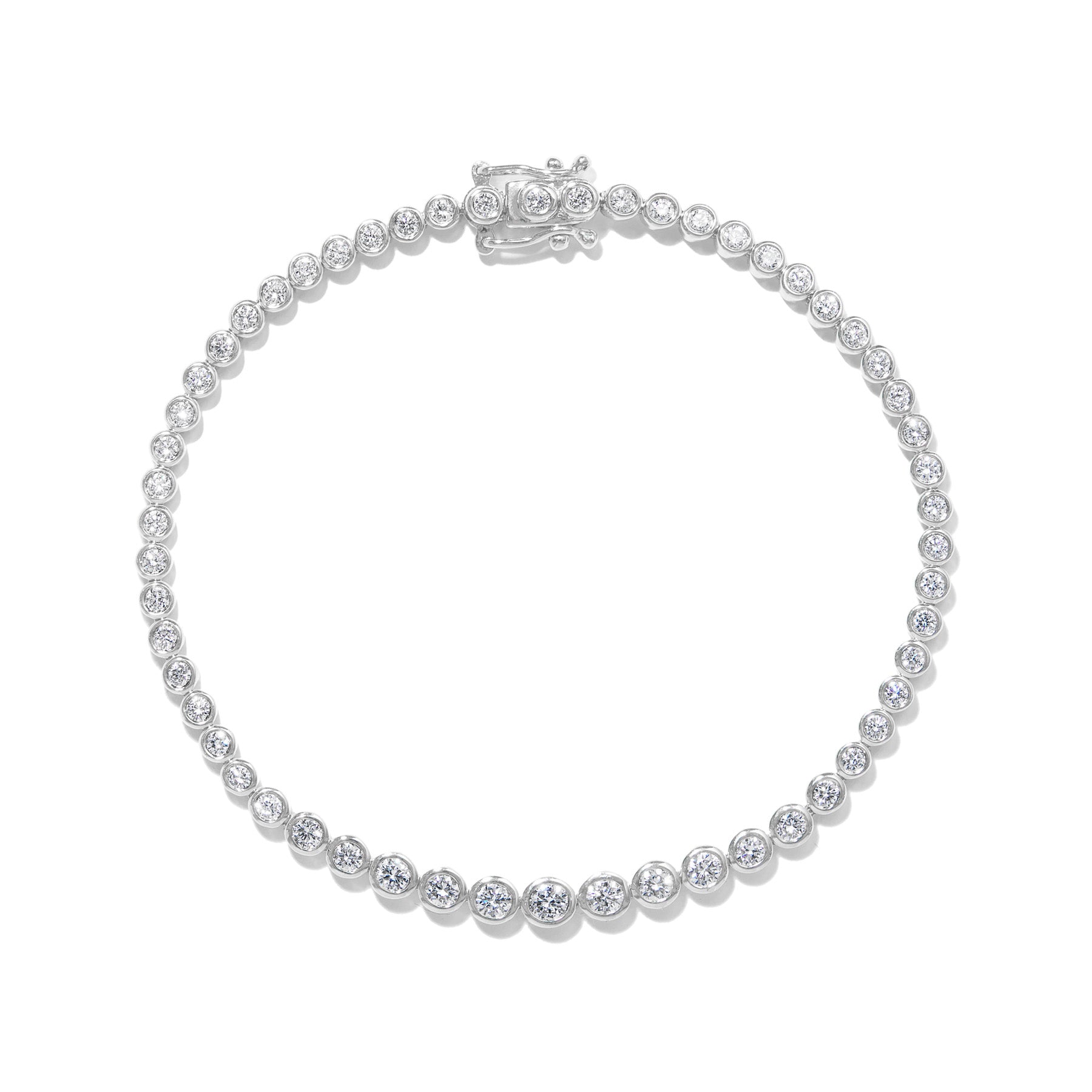 14KT White Gold Bezel Diamond Large Carly Bracelet
