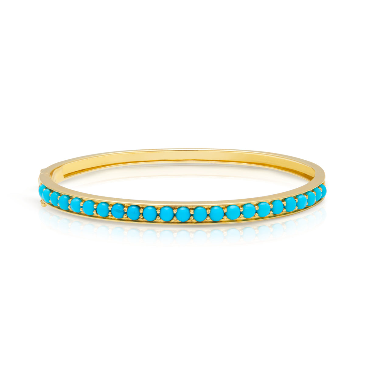 14KT Yellow Gold Turquoise Bangle Bracelet