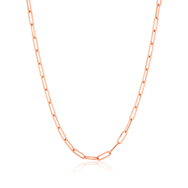 14KT Rose Gold Paper Clip Necklace