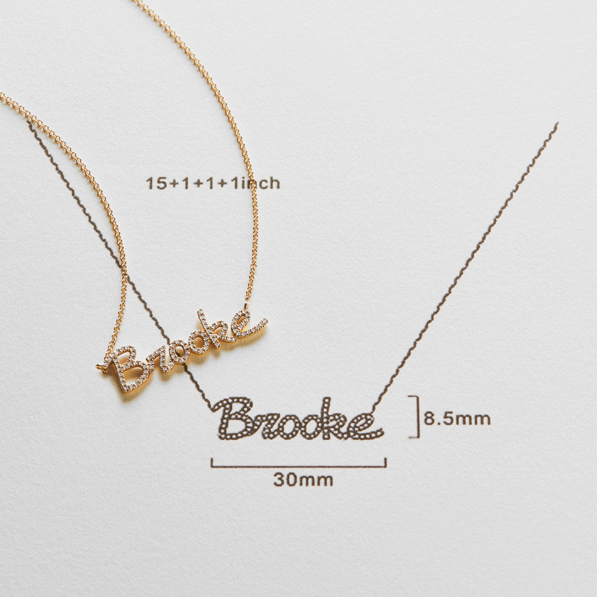 14KT Yellow Gold Diamond Personalized Name Necklace
