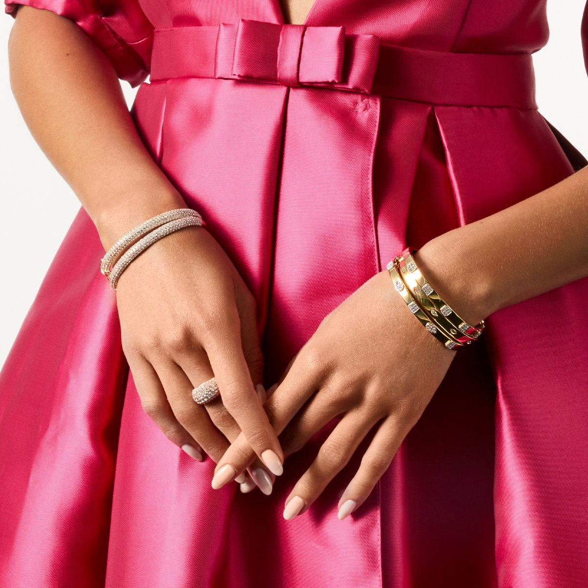 14kt Rose Gold Sparkle Full Diamond Bangle Bracelet | Anne Sisteron