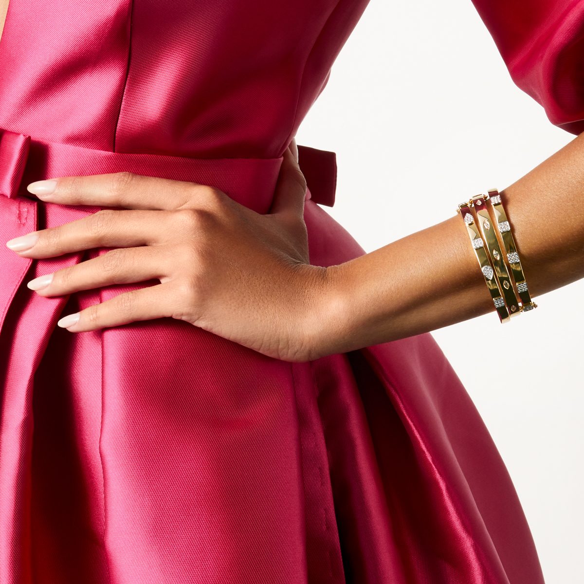 14kt Rose Gold Sparkle Full Diamond Bangle Bracelet | Anne Sisteron