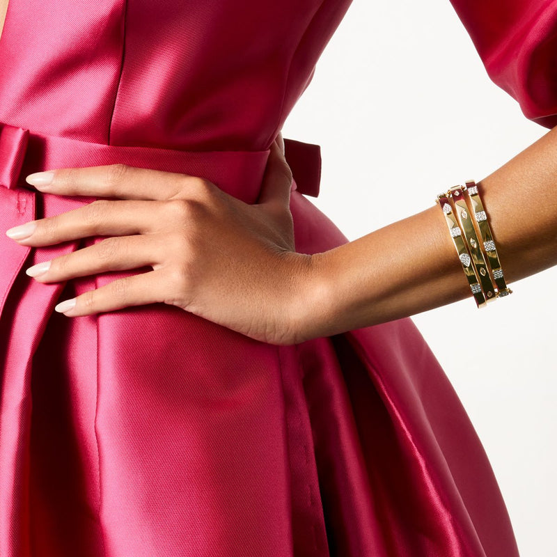 14KT Rose Gold Diamond Marquis Sparkle Bangle Bracelet-Anne Sisteron