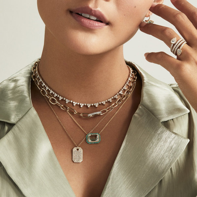 14KT White Gold Diamond Luxe Janesse Chain Link Necklace