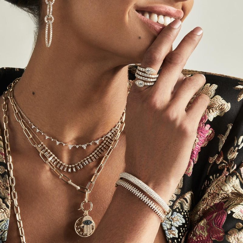 14KT Rose Gold Diamond Luxe Queen Bangle Bracelet